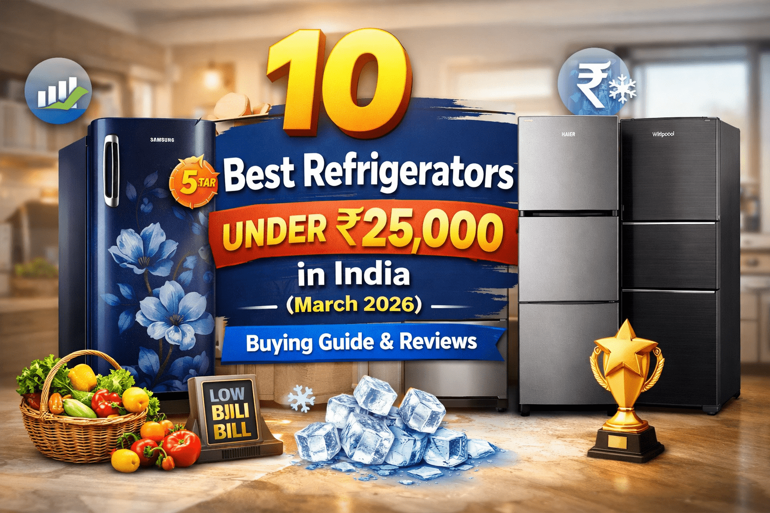 Best refrigerators under 25000 in India March 2026 Samsung Whirlpool Haier Godrej fridge comparison buying guide featured image