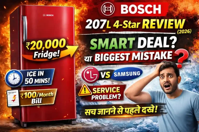 Bosch 207L 4-Star Fridge Review (2026): ₹20,000 Mein Smart Deal Ya Risk? Bosch 207 litre 4 star single door refrigerator review with price and features in India 2026