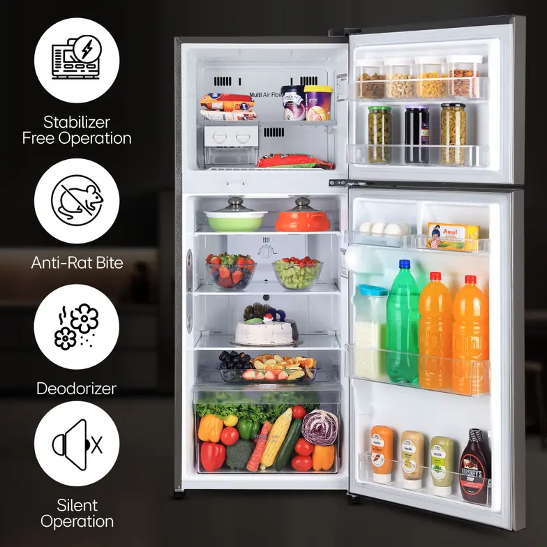 Refrigerator with organized food items